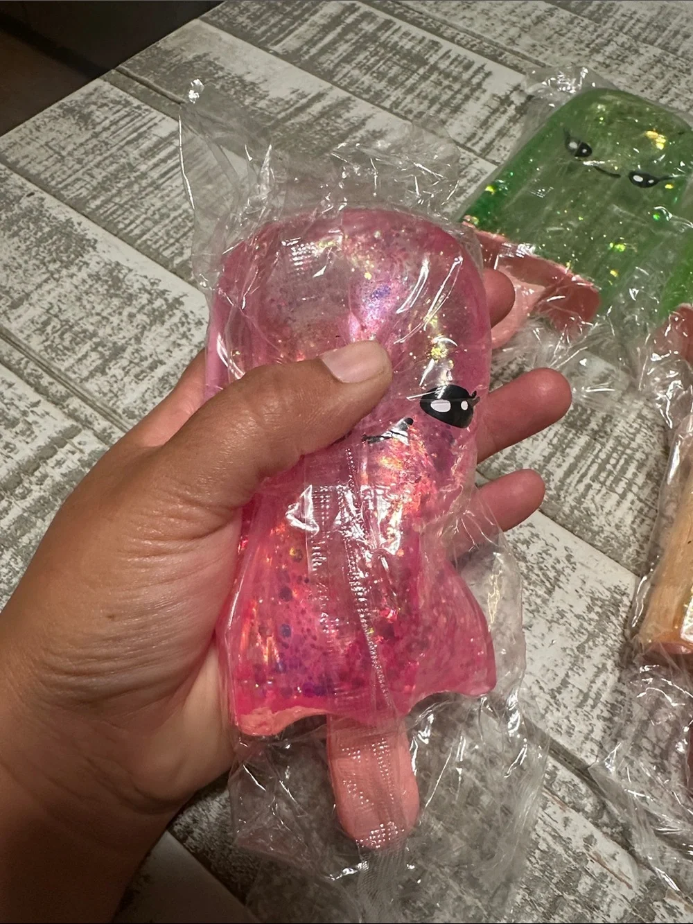 Cute Glitter Popsicle Pink, Green, Purple, Orange squishy